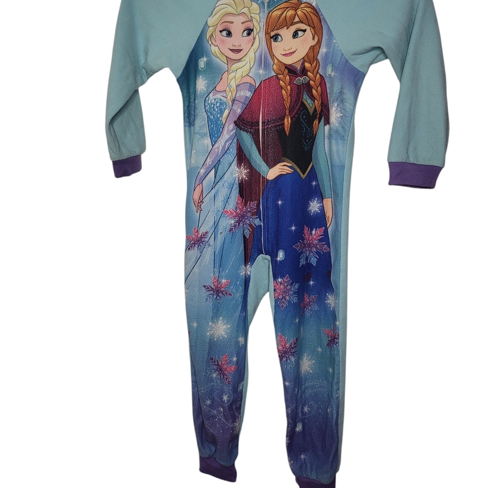 Disney Frozen Kids Pajama Onesie - Blue and Purple